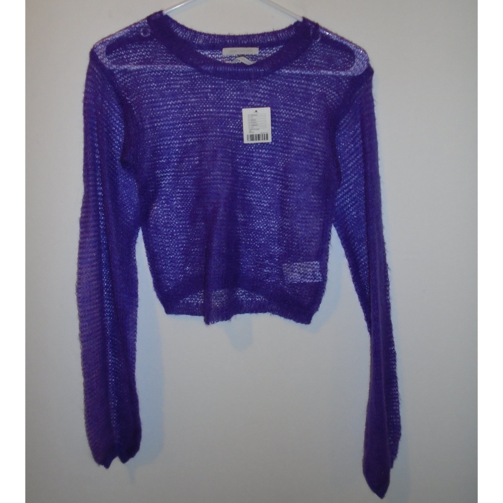 Urban Outfitters Purple Mesh Sweater Crop Top